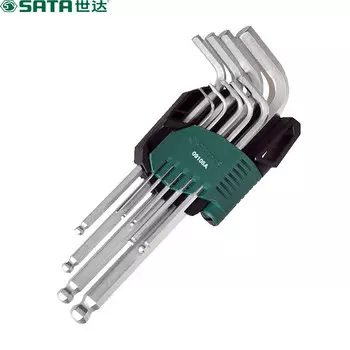 SATA 09105A Набор из 9 шестигранных ключей с удлиненной шаровой головкой из хромованадиевой стали