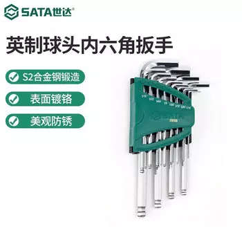 SATA 09106 Набор шестигранных ключей с удлиненной шаровой головкой, 12 дюймов