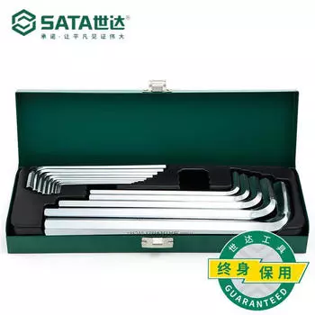 SATA 09143 Набор удлинённых шестигранных ключей, 14 предметов, 1,5–17 мм