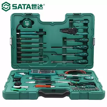 SATA 09535 Комбинированный набор инструментов из 56 предметов. Набор инструментов для телекоммуникаций. Набор инструментов для ремонта бытовой электроники.