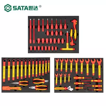 SATA 09928 68-компонентный комплект для ремонта транспортных средств новой энергии, изолированный комбинированный набор для ремонта авторемонтных машин