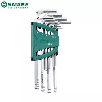 SATA, 10 предметов, удлиненная сферическая головка, шестигранные L-образные ключи, внутренний шестигранник 09112