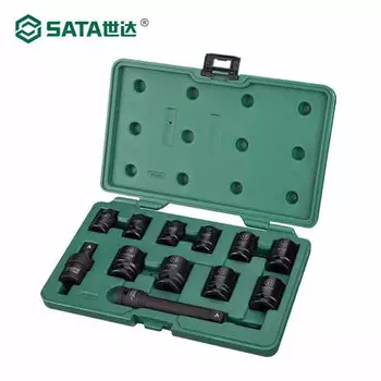 SATA, 12 предметов, серия 12,5 мм, набор пневматических втулок, универсальный шарнир с храповым механизмом 09009