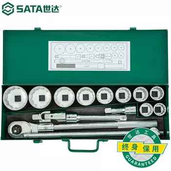 SATA, 15 шт., серия 19 мм, набор 12-угольных головок 09015