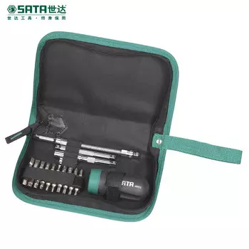 SATA, 25 предметов, набор отверток с храповым механизмом и ультракороткой ручкой, отвертка с головкой, набор отверток 09342
