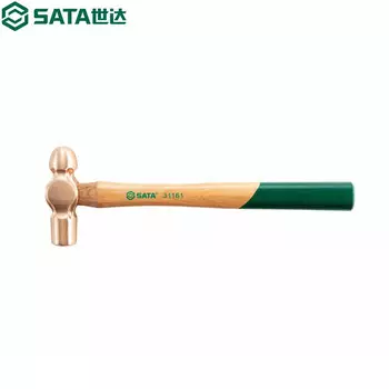 SATA 31161 бериллиевая бронза, взрывозащищенный молоток с деревянной ручкой и шариковой головкой, 1 фунт