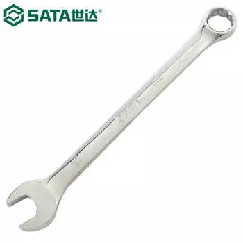 SATA 40218 Ключ двойного назначения, полностью полированный рожковый ключ «цвет сливы», гаечный ключ, хромованадиевая сталь 23 мм