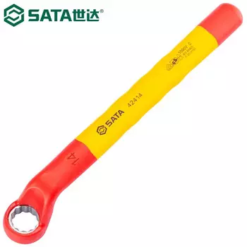 SATA 42414 Ключ Torx VDE, высоковольтная изоляция, давление 1000 В, звездообразный цветок, мертвый ключ, хром-ванадиевая сталь, 14 мм