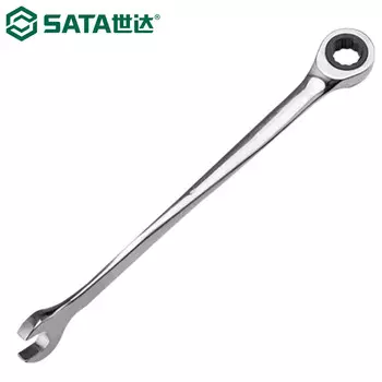 SATA 46310 Ключ Torx с трещоткой, быстросъемный ключ двойного назначения со сливовым отверстием, удлиненный ключ с X-образной рукояткой, 17 мм