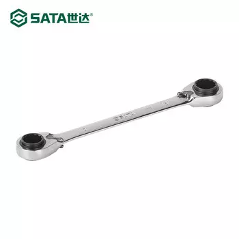 SATA 46623, полностью полированный двусторонний быстроразъемный ключ «четыре в одном», ключ двойного назначения, храповой ключ, 16x17x18x19 мм