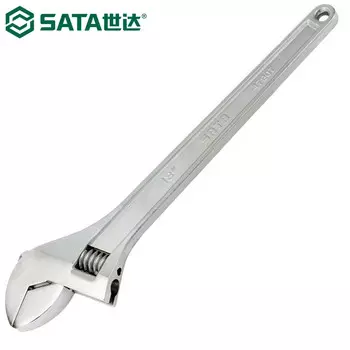 SATA 47208 Разводной ключ Гладкая ручка Разводной ключ Регулируемый рожковый ключ 24 дюйма 600 мм