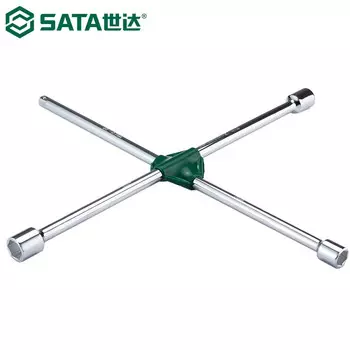 SATA 48102 Крестообразный ключ для автомобильных шин, головка для разборки и замены шин, 20 дюймов, хром-ванадиевая сталь, 17/19/21 мм, 1/2 дюйма