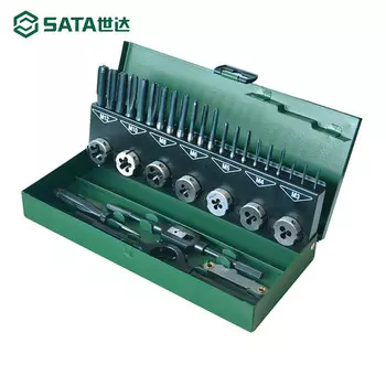 SATA 50452 Набор метчиков и матриц для крупной резьбы из быстрорежущей стали, 32 предмета