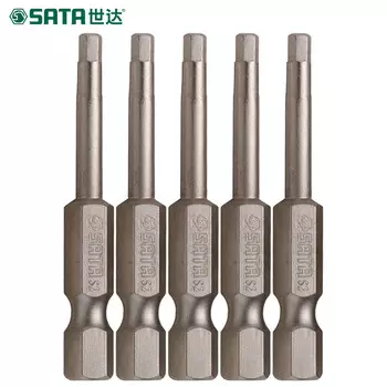 SATA 59353 Набор из 5 предметов, серия 6,3 мм, длинная шестигранная отвертка 50 мм, головка 3 мм