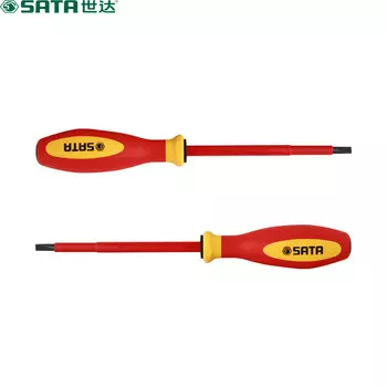 SATA 61314 G-серия, трехцветная отвертка с изолированной ручкой 5,5*125 мм