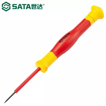 SATA 63302 Высоковольтная изолированная микроотвертка VDE1000V Плоская отвертка 1,8x0,3x50 мм