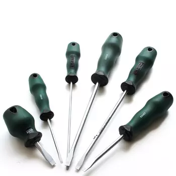 SATA 63402 Отвертка шлицевая резиновая и пластиковая, 3*75 мм/шт.