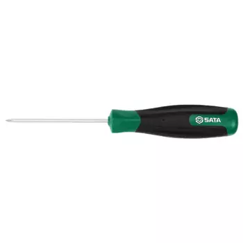 SATA 63503 Отвертка крестовая с резинопластиковой ручкой 0#х100мм, толщина стержня М3*100мм/шт.