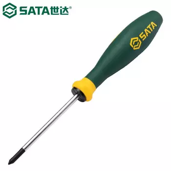 SATA 63620 импортная отвертка крестовая серии G, отвертка с резиновой пластиковой ручкой, хром-ванадий-молибденовый сплав, сталь, сильная магнитная # 3x8x300MM