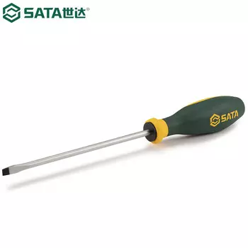 SATA 63711 G series, отвертка плоская с трехцветной ручкой 4,5х80 мм