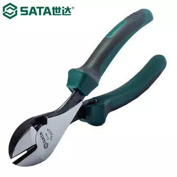 SATA 70203A Диагональные плоскогубцы, диагональные плоскогубцы, изогнутые плоскогубцы, плоскогубцы для электрика, плоскогубцы для резки проволоки, можно резать стальную проволоку 7 дюймов из хромоникелевой стали