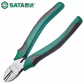 SATA 70222A диагональные плоскогубцы в японском стиле, диагональные плоскогубцы, изогнутые плоскогубцы, плоскогубцы для зачистки проводов, кусачки для проволоки, хром-ванадиевая сталь, 6 дюймов