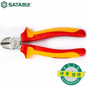 SATA 70233 Изолированные, устойчивые к давлению диагональные плоскогубцы 7 дюймов по стандарту VDE