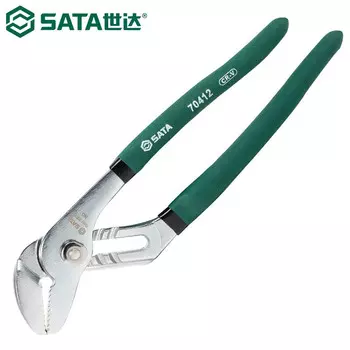 SATA 70412 плоскогубцы для водяного насоса, плоскогубцы для водопроводных труб, многофункциональные подвижные плоскогубцы для труб, плоскогубцы для трубных смесителей, разборка и сборка труб диаметром 10 дюймов диаметром 5-45 мм