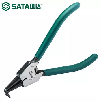 SATA 72002, вал для плоскогубцев для стопорных колец с изогнутым наружным кольцом, плоскогубцы для стопорных колец, плоскогубцы для стопорных колец, многофункциональное колено 7 дюймов