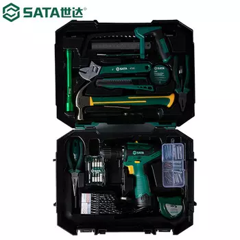 SATA, 88 предметов, набор бытовых электрических инструментов, многофункциональный набор электрических дрелей для ежедневного обслуживания, литиевая электрическая ручная дрель 05152A