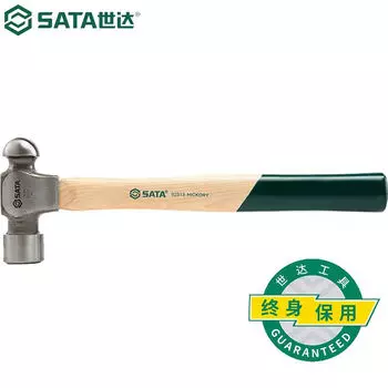 SATA 92313 молоток с шариковой головкой и деревянной ручкой, 1,5 фунта