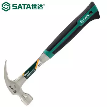 SATA 92332 Молоток с железной ручкой Цельный молоток с раздвоенным хвостом Ручной молоток Подъемный молоток Монтажный молоток 1,25 фунта