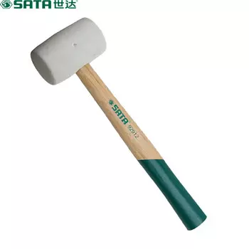 SATA 92913 молоток с деревянной ручкой, белый резиновый, 1,5 фунта