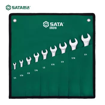 SATA, 9 предметов, полностью полированные двойные ключи дюймового размера, инструмент с пластиной для ключей 09019