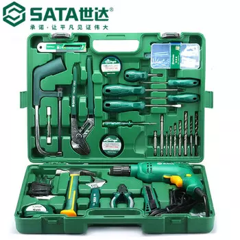 SATA набор бытовых инструментов из 58 предметов с электрической ручной дрелью мощностью 320 Вт, ключ для ремонта электрика 05156