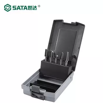 SATA Набор из 5 твердосплавных напильников с двумя зубьями 53702 - электрошлифовальная фреза для стали