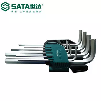 SATA Набор из 9 предметов из хромованадиевой стали, удлиненные шестигранные ключи с плоской головкой, метрические удлиненные шестигранные ключи с плоской головкой 09107A в наличии