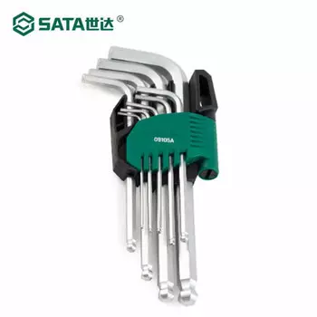 SATA Набор из 9 шестигранных ключей с удлиненной шаровой головкой из хромованадиевой стали 09105A-шестигранный ключ