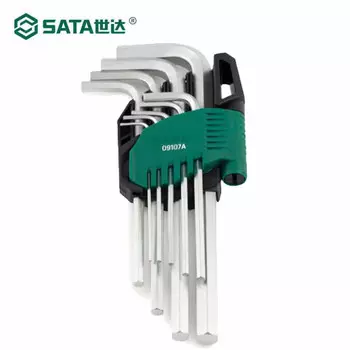 SATA Набор из 9 удлиненных шестигранных ключей из хромованадиевой стали 09107A - набор шестигранных ключей