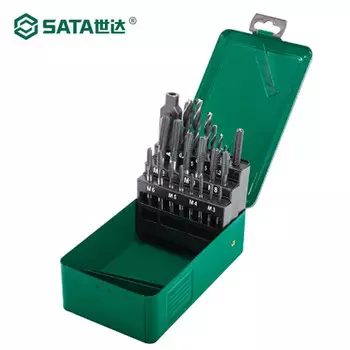 SATA набор метчиков для крупной резьбы и спиральных сверл из быстрорежущей стали, 22 предмета 50454 - набор инструкций