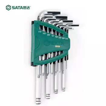 SATA, набор шестигранных ключей с удлиненной шаровой головкой, 12 предметов, 09106, ремонтный комплект для винтов