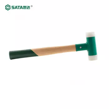 SATA ручка из орехового дерева, безоткатный монтажный молоток, 35 мм, 92602, резиновый молоток для украшения пола