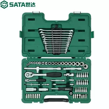 SATA SATA Dafei набор 80 штук 6,3x12,5 мм полный набор торцевых ключей с храповым механизмом, инструмент для обслуживания автомобиля 09518