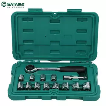 SATA Tools 09523 Набор для ремонта машины для ремонта автомобилей, 14 предметов, набор торцевых ключей с трещоткой серии 10 мм