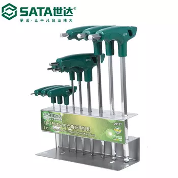 SATA Tools, набор из 9 шестигранных ключей с Т-образной шаровой головкой 09117