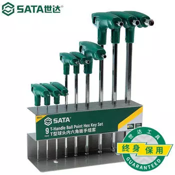 SATA Tools, набор из 9 шестигранных ключей с Т-образной шаровой головкой 09117