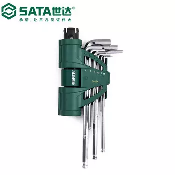 SATA Tools, набор шестигранных ключей с удлиненной шаровой головкой, 9 предметов 09124