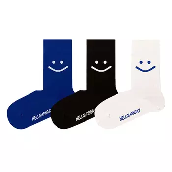 Satin Charm Женские носки Duanmei до середины икры, 3 двойные упаковки (синий + черный + белый)