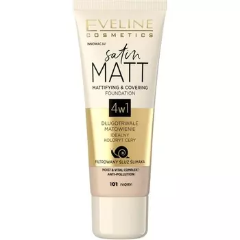 Satin Matt Matting Satin Matt Opaque Праймер для лица 30 мл № 101 цвета слоновой кости 1 шт., Eveline Cosmetics