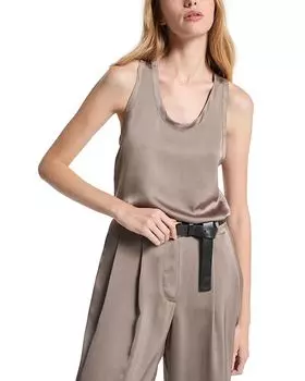 Сатиновая майка Michael Kors, коричневый